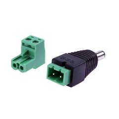 Conector Plug Macho L 2.1 x 5.5 a Bornera CCTV - Arte Digital