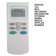 Control Remoto Aire Hitachi - TCL - RCA - Kelvinator - Hyundai - Ranser AR-806 - comprar online