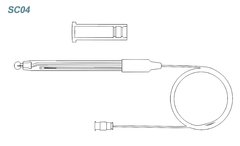 SC04 - Combined electrode shielded with saline bridge, also called ion barrier. It is widely used in pH measurements in juices, beers, milk and derivatives and in analytes with risk of contamination, such as organic solvents and sulfides on internet