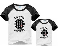 Kit Camisetas Pai E Filho Save The Manuals - Carros Manuais