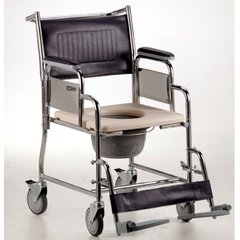 Silla higiénica de acero con ruedas - comprar online