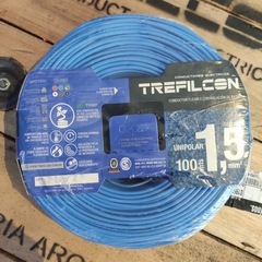 Cable Unipolar Celeste 1.5mm2 - TREFILCOM NORMA IRAM 247-3 BUREAU VERITAS