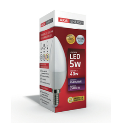 Lampara LED Tipo Vela 5W E14 Luz Calida - AKAI ENERGY - comprar online