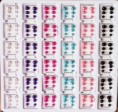 Brinco mini pérola caixa com 108 pares em 3 tamanhos - comprar online