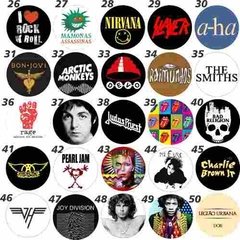 100 Bottons 3,5 Rock & Roll Botons Button Pins Broches na internet