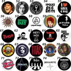 100 Bottons 3,5 Rock & Roll Botons Button Pins Broches - Ground Shop Bottons Personalizados 