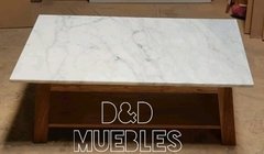 Mesa Ratona De Petiribi Con Tapa De Marmol Carrara - tienda online