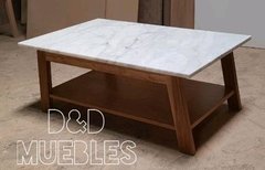 Mesa Ratona De Petiribi Con Tapa De Marmol Carrara - D&D Muebles