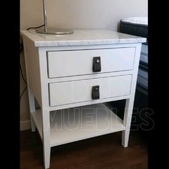 Mesa De Luz Laqueada Con Tapa De Mármol Carrara - comprar online