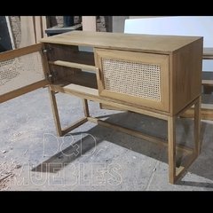 Consola auxilar en petiribi con esterilla - D&D Muebles