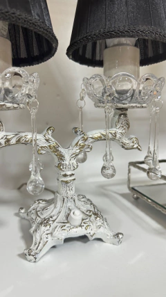 Velador Antiguo Dos Luces con Caireles - tienda online