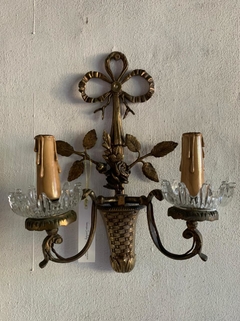 Aplique de Pared Canasto y Flores Antiguo Bronce - comprar online