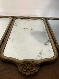 Espejo Francés Antiguo Con Alas Dorado en internet