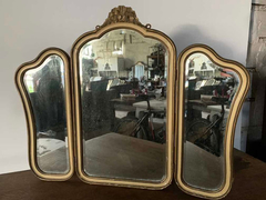 Espejo Francés Antiguo Con Alas Dorado