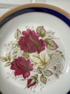 Plato Antiguo Verbano con Rosas Dorado en internet