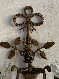 Aplique de Pared Canasto y Flores Antiguo Bronce - tienda online