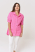 Camisa Lino Oversize 2 Bolsillos Magenta - tienda online