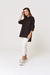 Camisa Lino Larga Oversize Negro - comprar online
