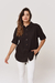 Camisa Lino Larga Oversize Negro