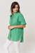 Imagen de Camisa Lino Larga Oversize Esmeralda