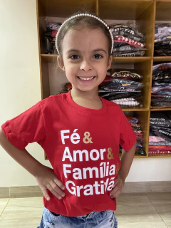 Blusa infantil unissex Fe amor Familia Gratidão - comprar online