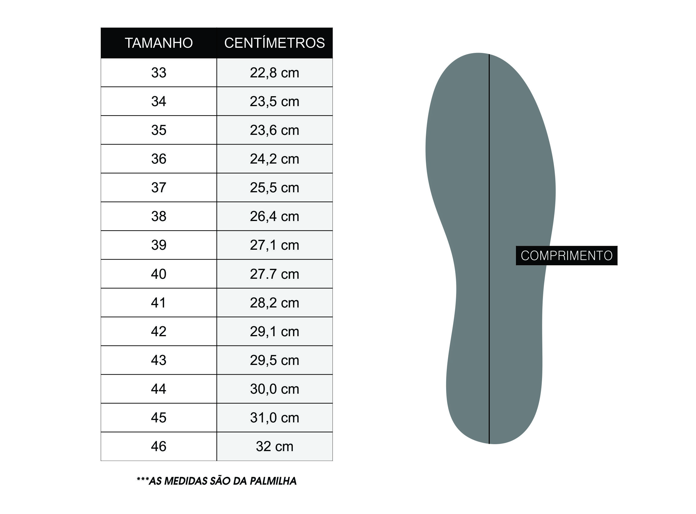 tabela de tamanho chinelo adidas