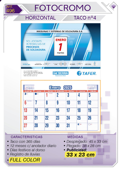 Almanaques Taco FULL COLOR Horizontal Nº 4
