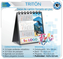 Almanaques de Escritorio Triton 13 Hojas FULL COLOR