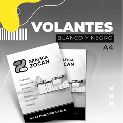 volantes A4   20 x 29.7 cm  blanco y negro