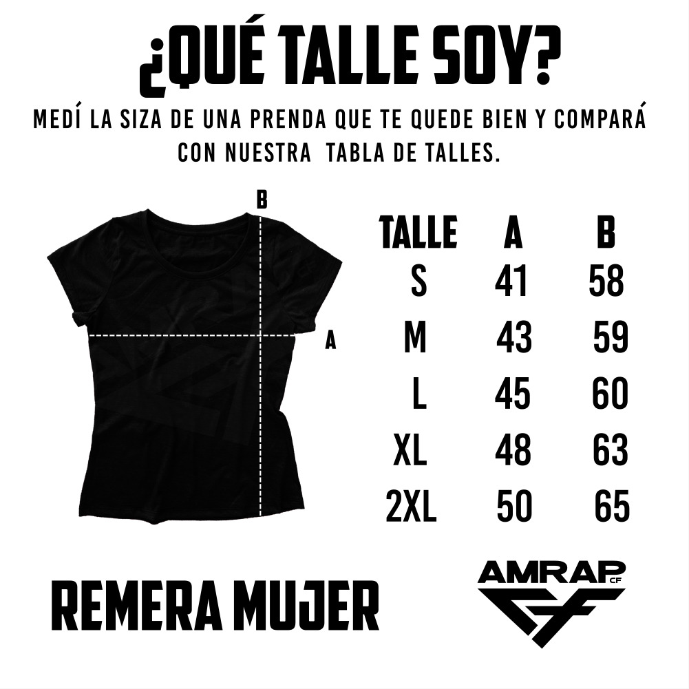 TABLA DE TALLES REMERA MUJER MANGA CORTA AMRAP CF