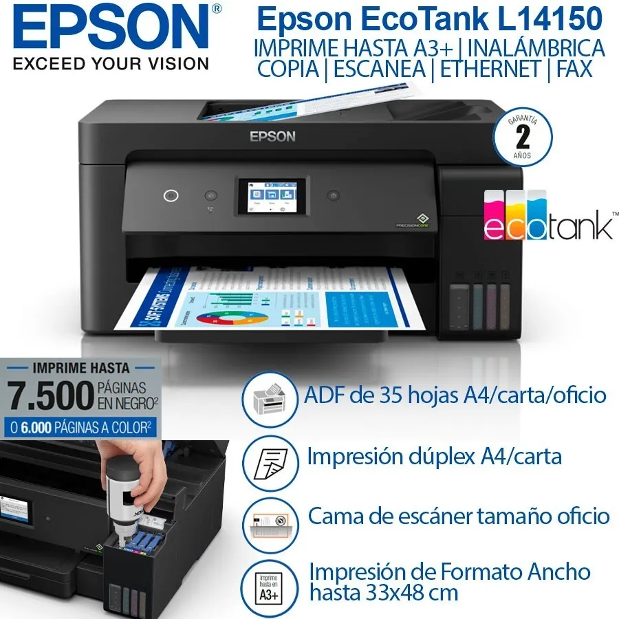 Impresora Epson L14150 Multifuncion Ecotank A3 Sistema Cont