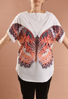 Camiseta TEC Dupla Face Borboleta Laranja
