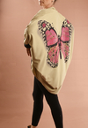 Casaco Manto Borboleta Rosa