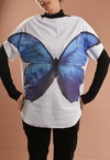 Camiseta TEC Dupla Face Borboleta Azul na internet