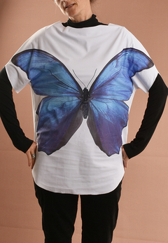 Camiseta TEC Dupla Face Borboleta Azul na internet