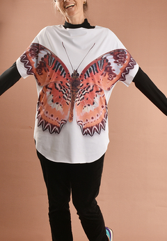 Camiseta TEC Dupla Face Borboleta Laranja - comprar online