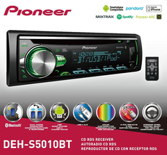 Stereo Pioneer DEH-S5010BT 3 RCA Bluetooth Spotify Display Multicolor - Audio Trends