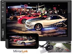 Stereo Multimedia Blauline Doble Din Pantalla 7" con Mirror Link para Android y iPhone + Camara Trasera