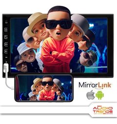 Stereo Multimedia 7" T3 Doble Din con Mirror Link para Android y iPhone - USB y Bluetooth