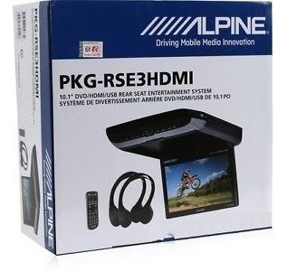 Pantalla de Techo Alpine PKG-RSE3DVD 10. 1" con DVD y 2 Auriculares Inalambricos