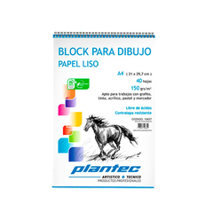 BLOCK PAPEL BLANCO LISO PLANTEC 150GRS X 40H - comprar online
