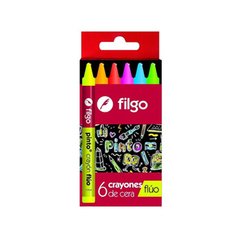 CRAYONES DE CERA FILGO FLUO x 6