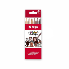 MARCADOR ESCOLAR FILGO COLOR PIEL X6