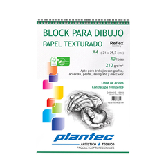 BLOCK ANILLADO TEXTURADO PLANTEC A4 210GRS X 40H