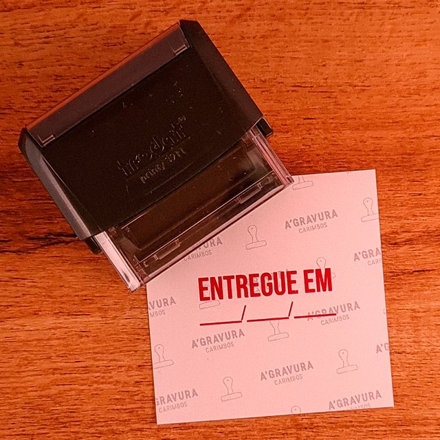 Carimbo Trodat Escrito “Entregue em” - Carimbo empresarial.