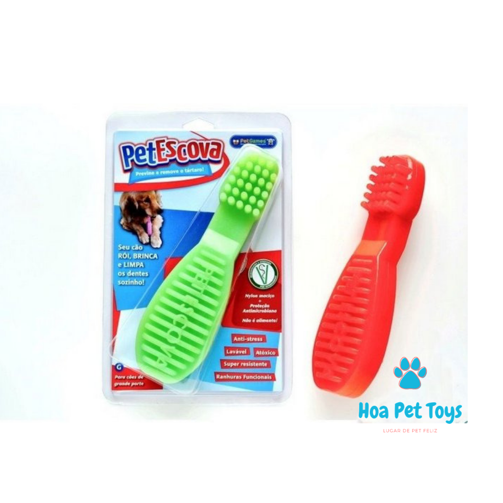 Brinquedo para Cachorro Pet Games Pet Escova Vermelha - AuauCare