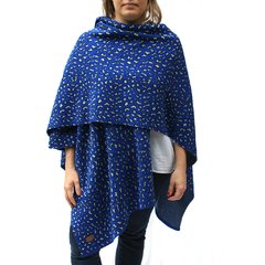 Ruana de lana animal print blue
