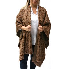 Ruana de lana animal print - comprar online