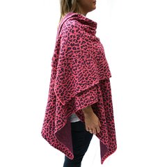 Ruana de lana animal print rosa - Somos Hygge