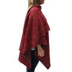Ruana de lana animal print red - Somos Hygge